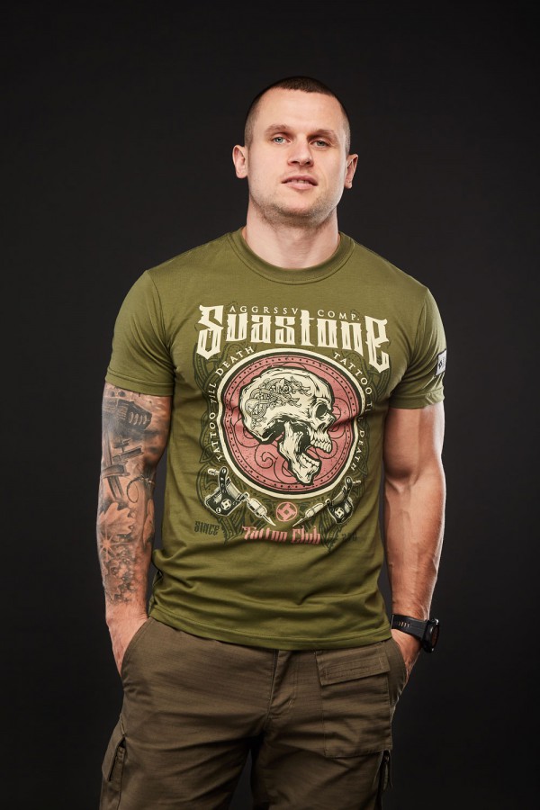 

Футболка чоловіча Sva Stone Tattoo Till Death S олива