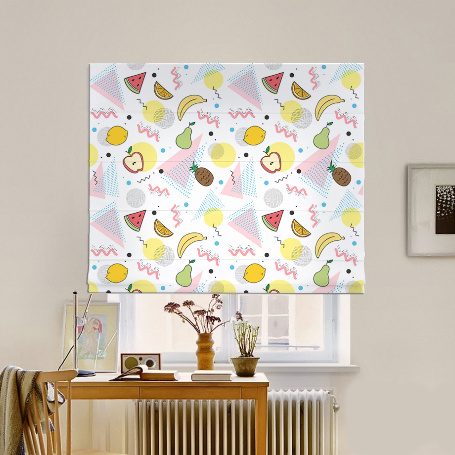 

Римская штора система Classic InHt Фотопечать Фрукты 15-071 Джуси Велюр 190х170 см