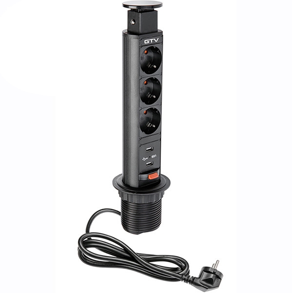 

Настольный скрытый выдвижной блок GTV с USB Schuco черный