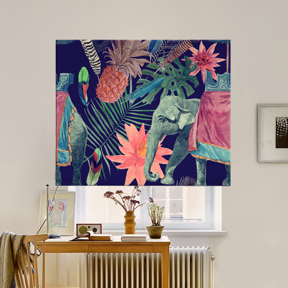 

Римская штора система Classic InHt Фотопечать Джунгли 15-047 Джуси Велюр 110х170 см