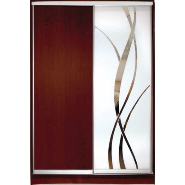 

Шкаф купе Стандарт 1 ДСП/Зеркало с Пескоструем 1600x2400x450 двухдверный Matroluxe