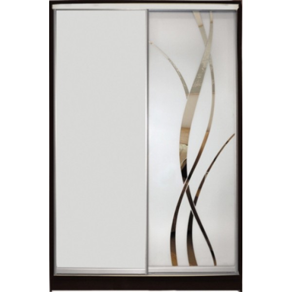 

Шкаф купе Стандарт 3 Зеркало с Пескоструем-1 1400x2200x600 двухдверный Matroluxe