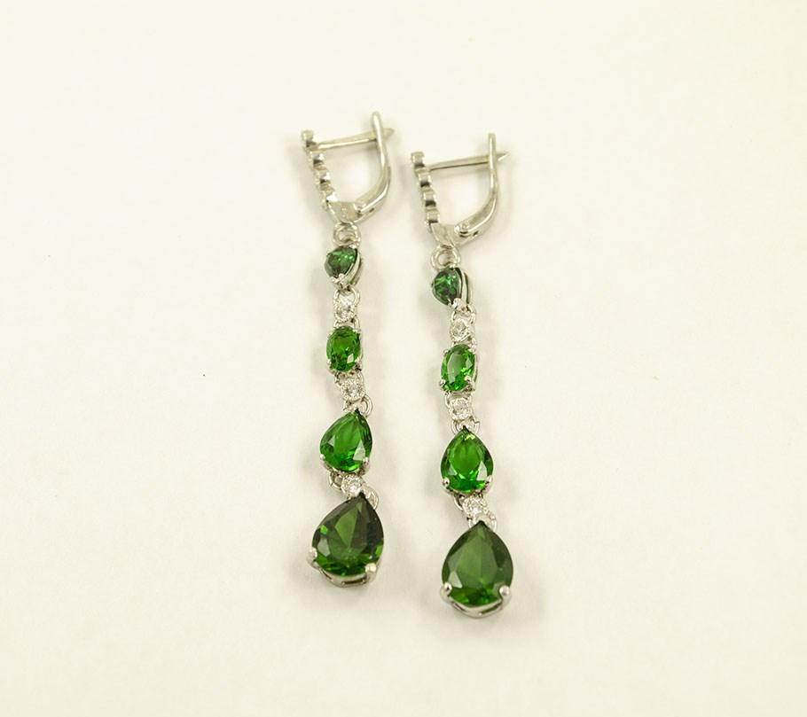 

Длинные сережки с фианитами Maxi Silver 8477