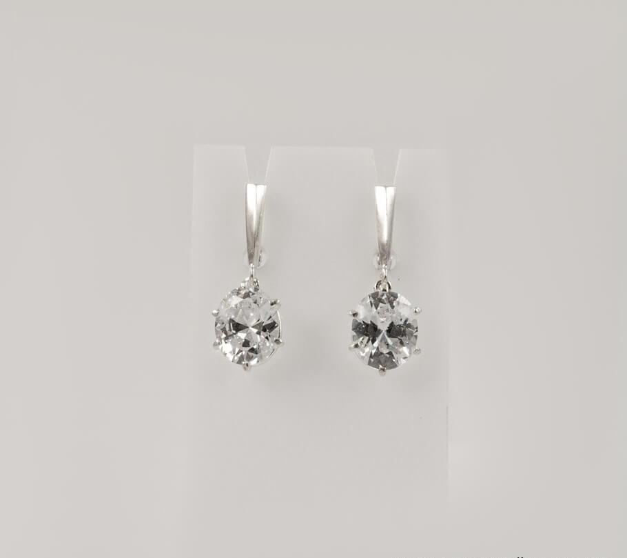 

Серьги висюльки с фианитом Maxi Silver 8111