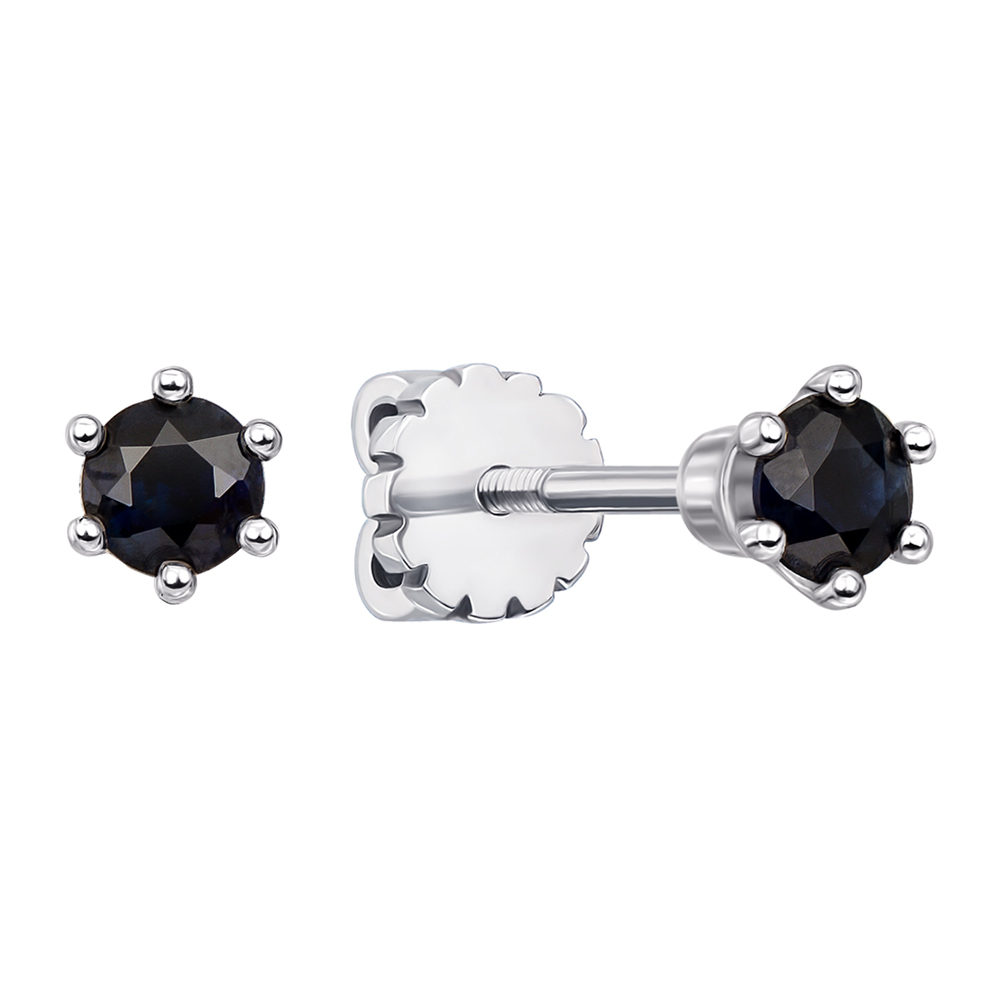 

Серьги-пуссеты из белого золота с сапфирами 000125531