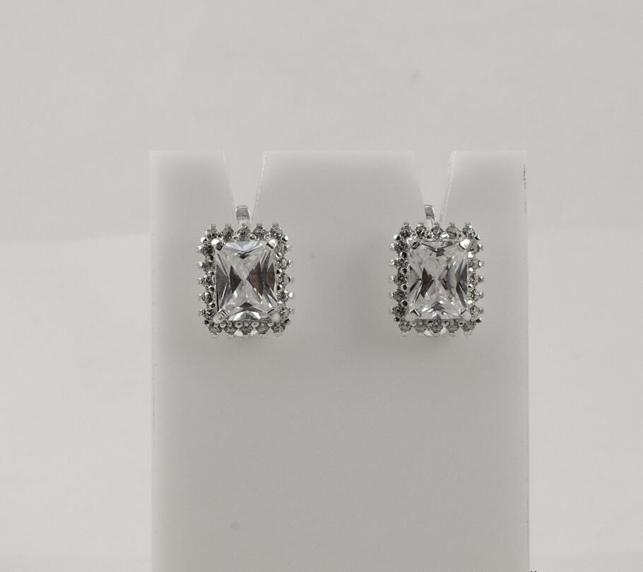 

Сережки с прямоугольным камнем Maxi Silver 7960