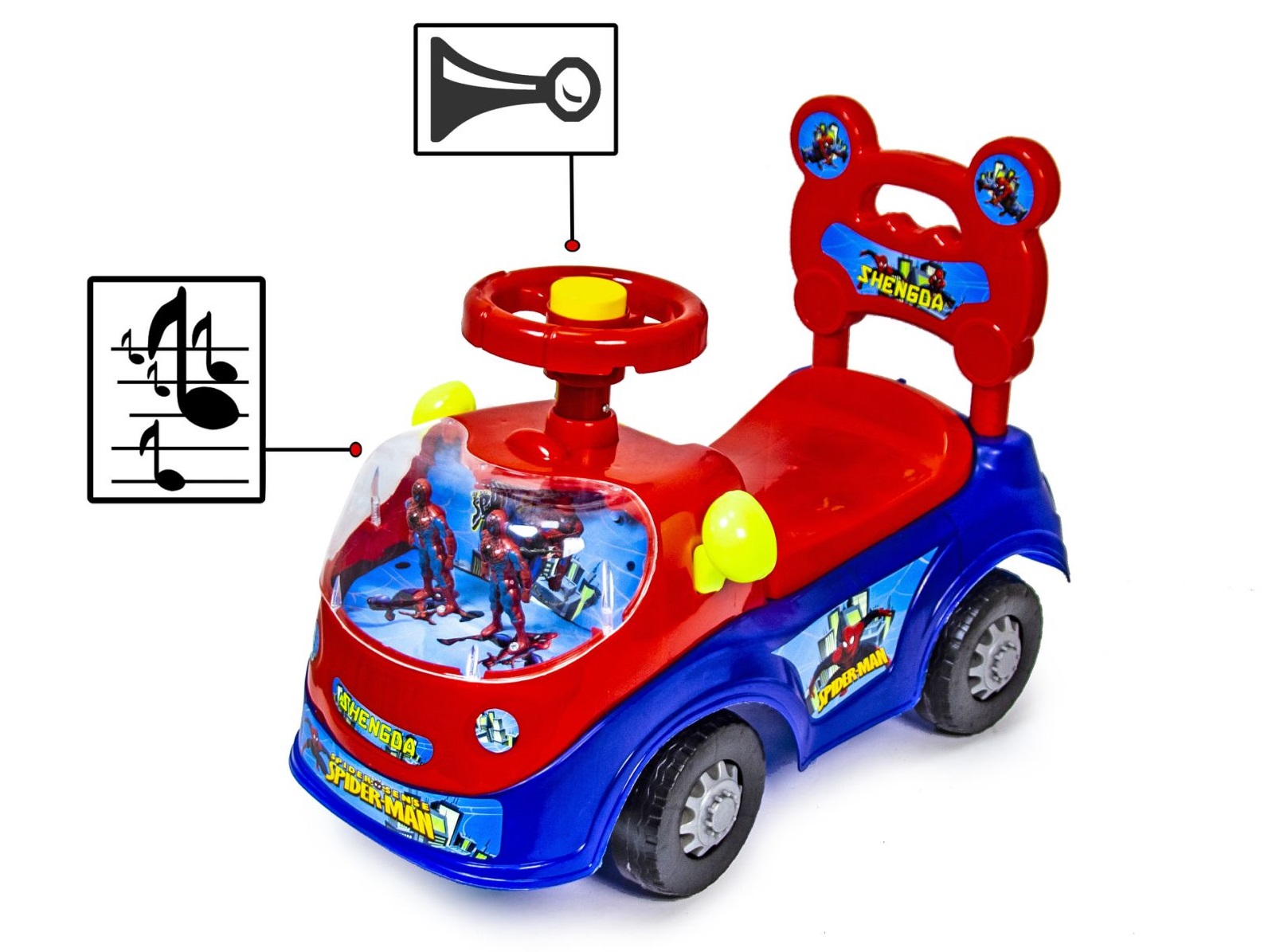 

Автомобиль-каталка толокар "Spiderman" 888-Blue-Red