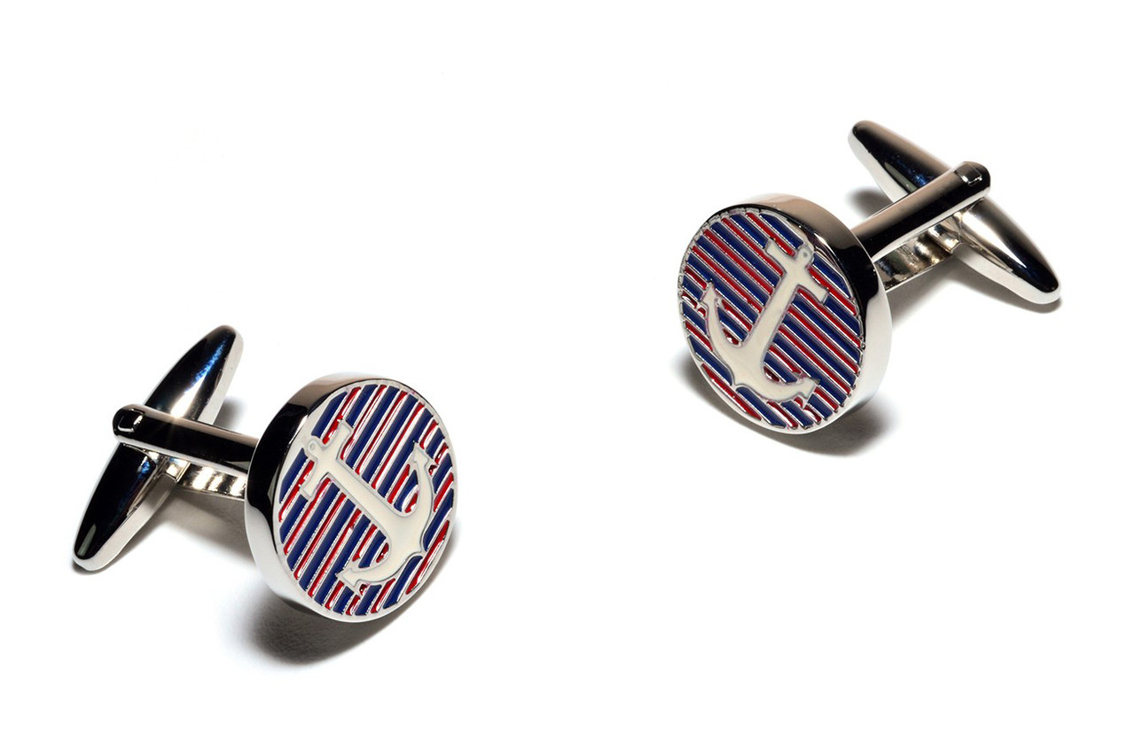 

Запонки Belvedero Anchor 14409cs Якорь с эмалью