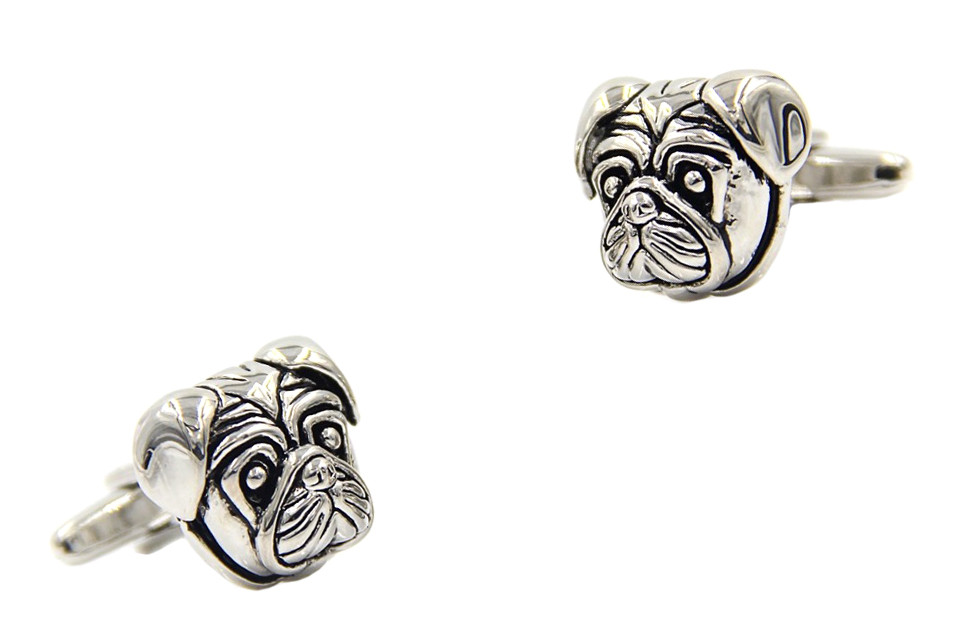 

Запонки Belvedero Pug 15019cs Мопс серебристые