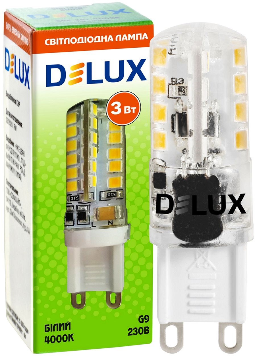 Светодиодная лампа DELUX G9E 3Вт 4000K 220В G9 (90016869) 4 шт – низкие ...