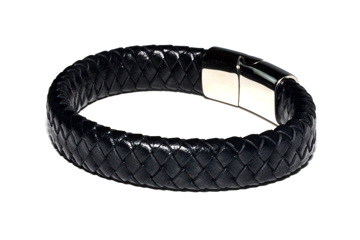 

Браслет Кожаный MS Bracelet Leather Black 071msb мужской Черный 19 размер