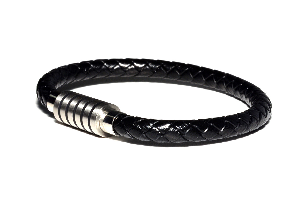 

Браслет Кожаный MS Bracelet Leather Black 111msb мужской Черный 19 размер