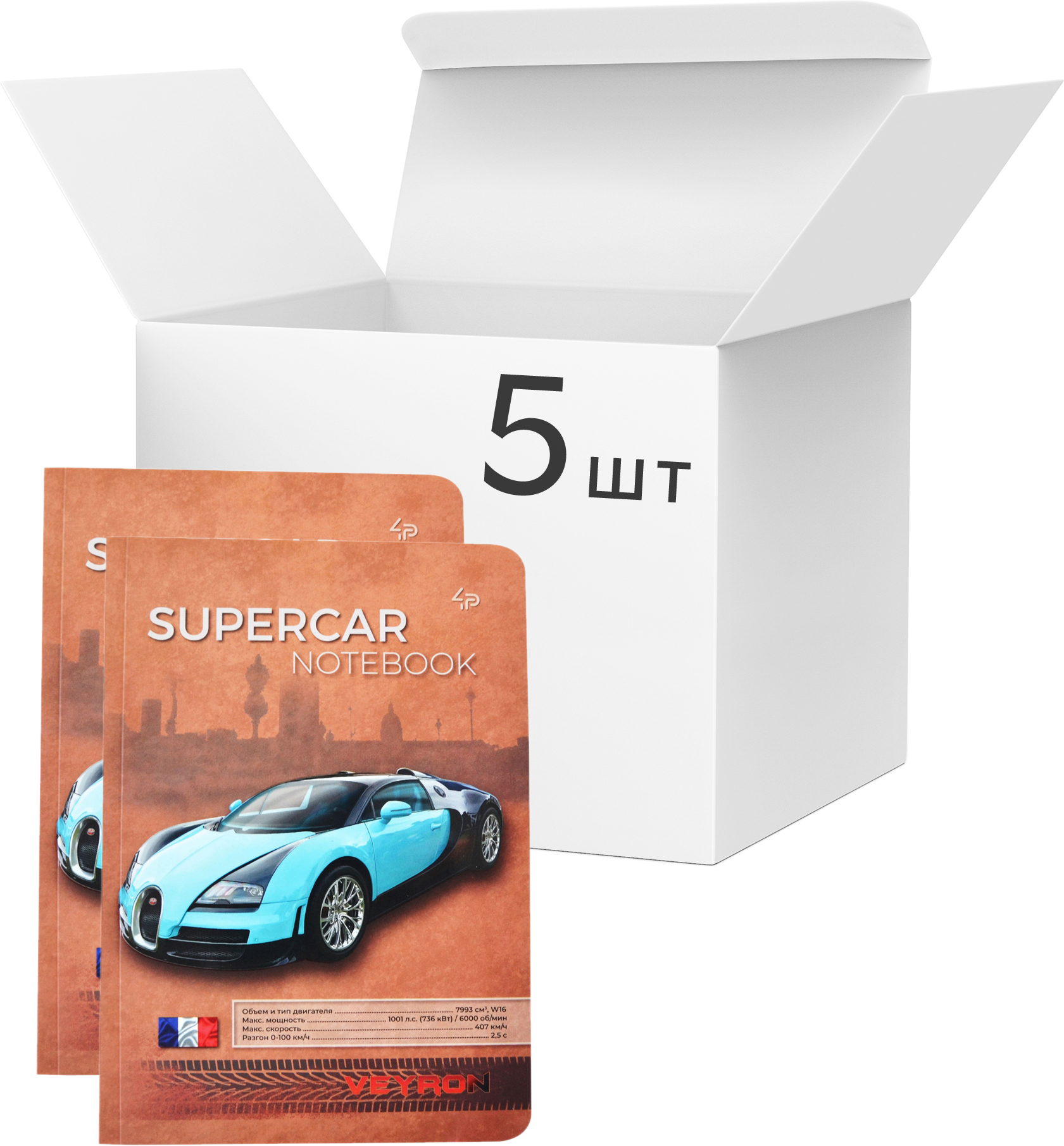 

Упаковка блокнотов 4Profi Profiplan Supercar series А5 в клетку 40 листов Gold 5 шт (903849)