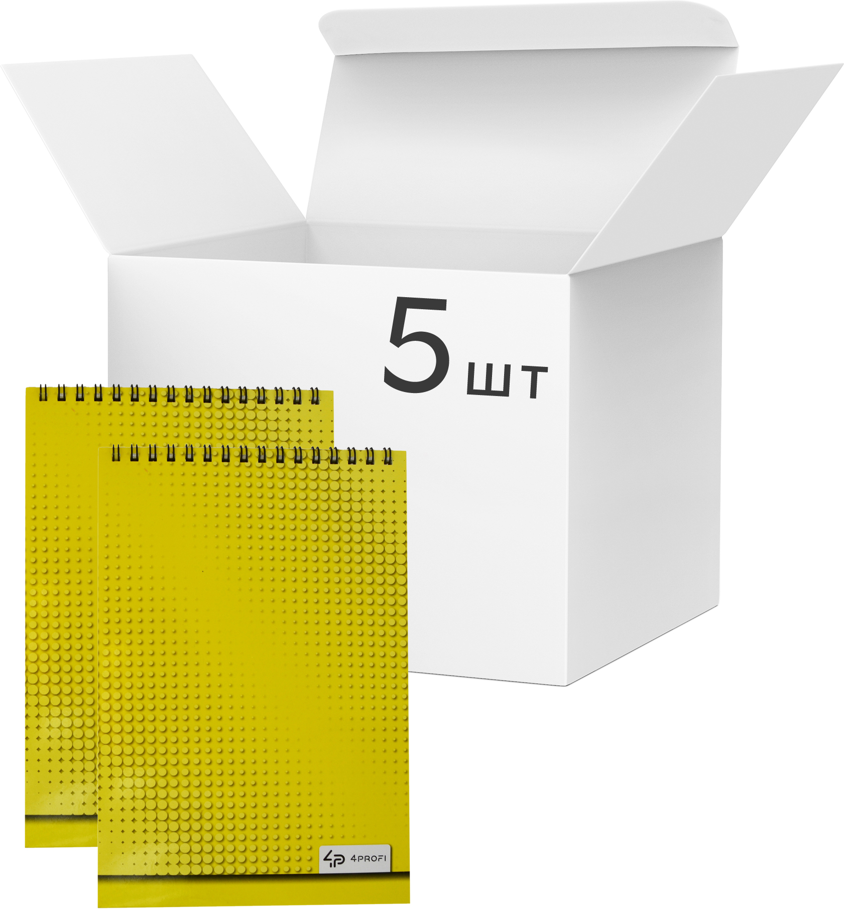 

Упаковка блокнотов 4Profi Profiplan Color office A5 в клетку 40 листов Yellow 5 шт (903368)