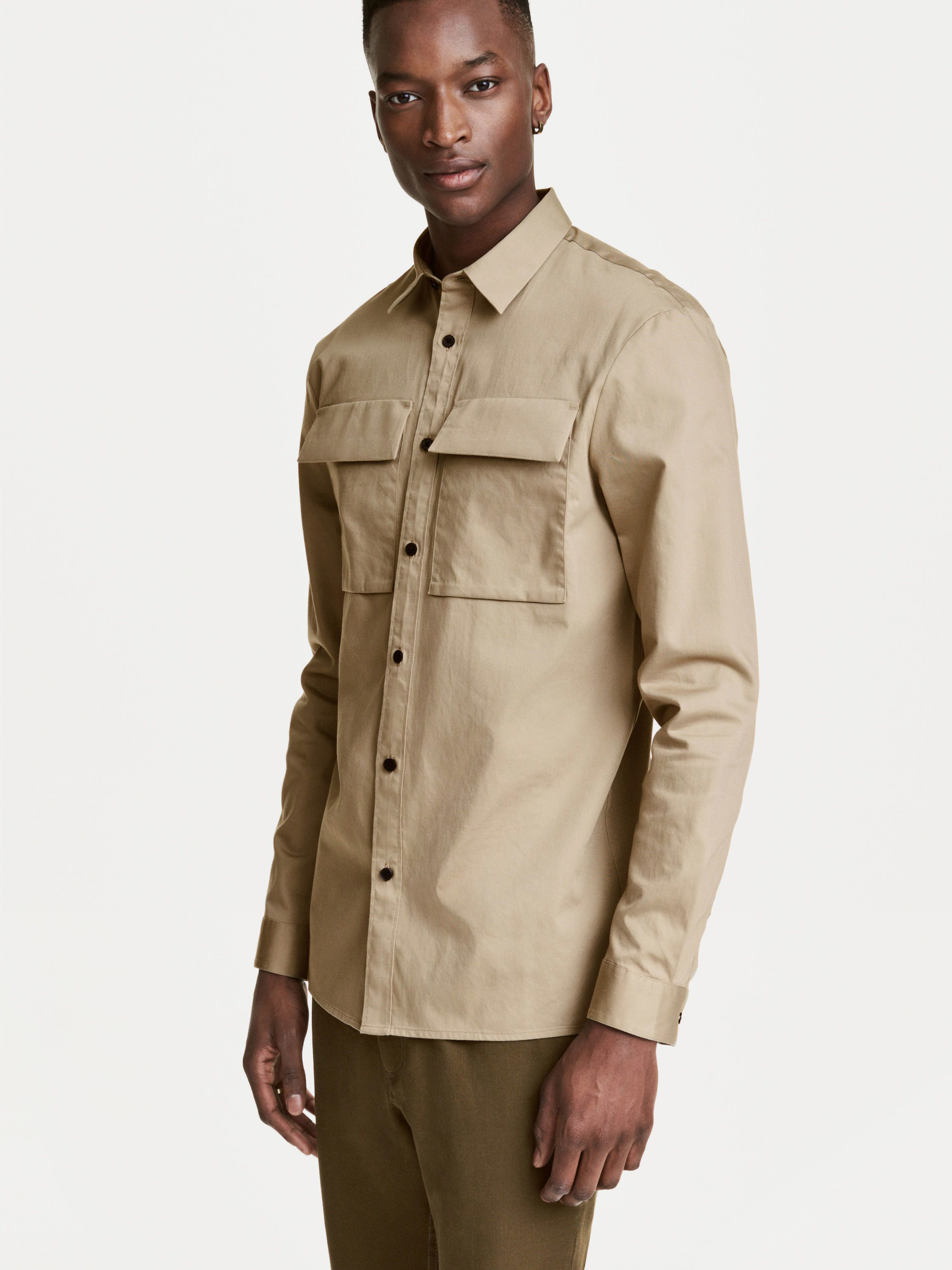 

Рубашка H&M 4510195-ACTQ S Бежевая