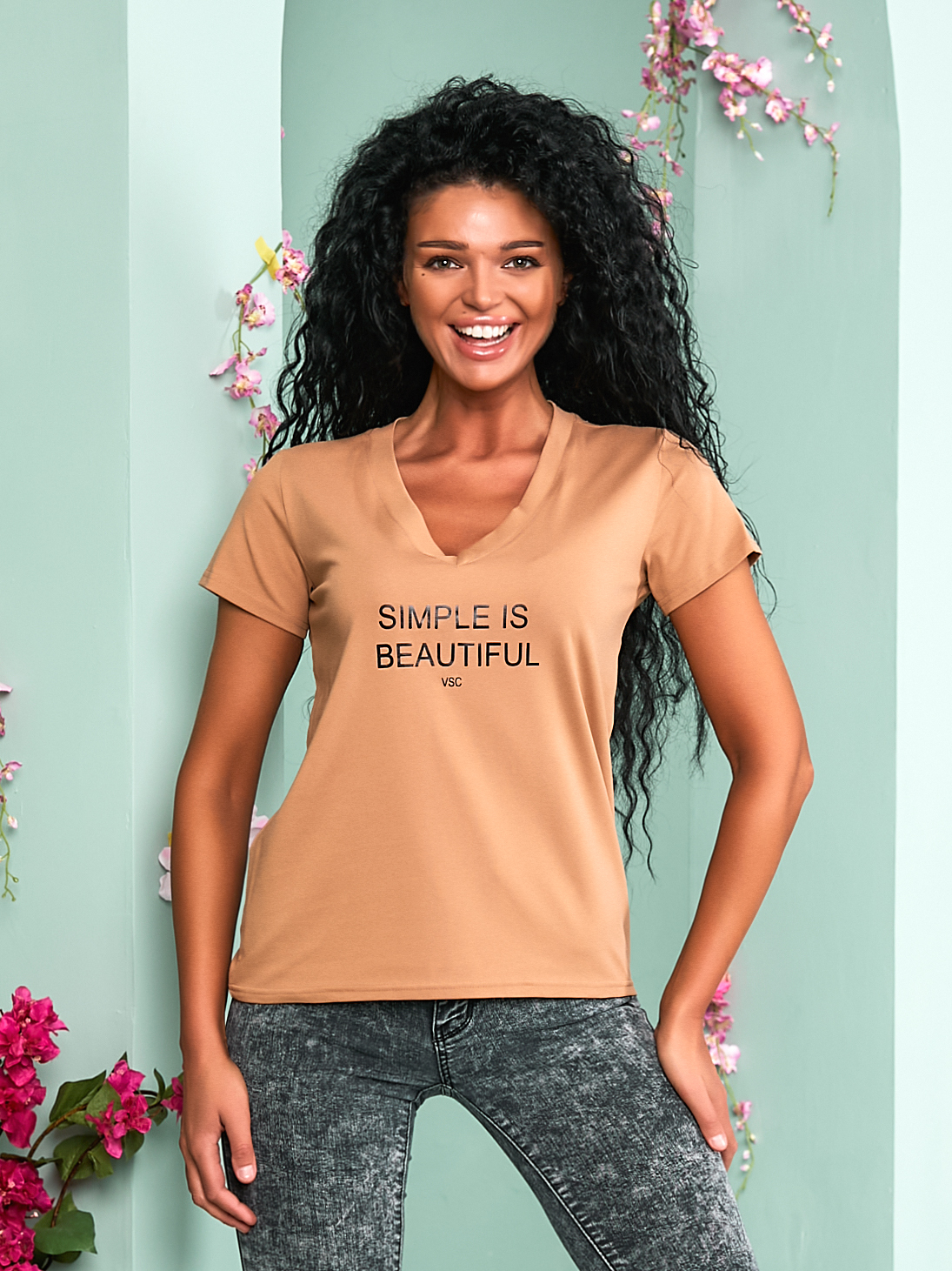

Футболка Irma Style 2103  Бежевая, Футболка Irma Style 2103 S Бежевая