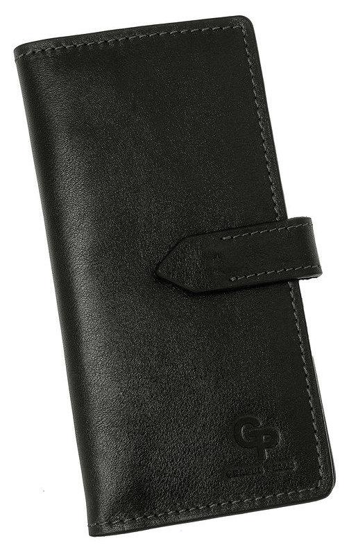 

Портмоне черное из натуральной глянцевой кожи Grande Pelle (roz-524610)