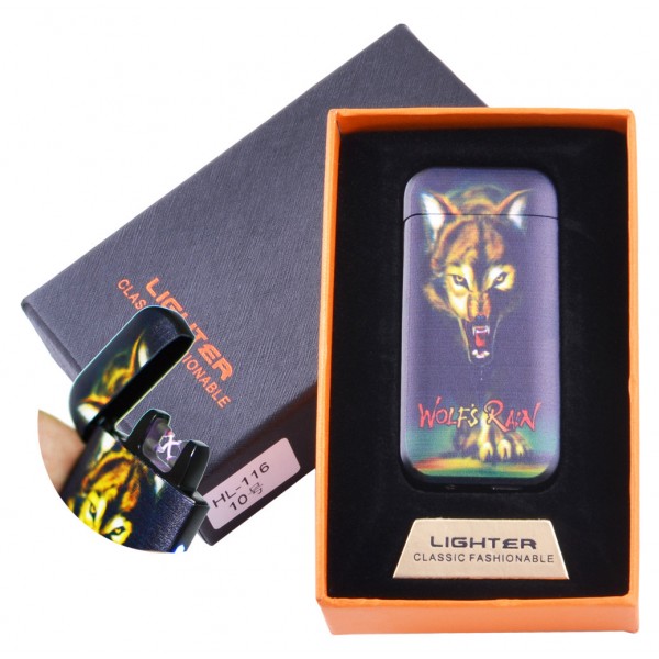 

Электроимпульсная зажигалка в подарочной коробке Wolfs Rain №HL-116-3