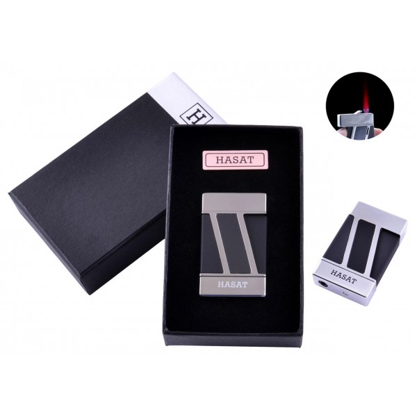 

Зажигалка в подарочной коробке Hasat (Турбо пламя) №4315 Black
