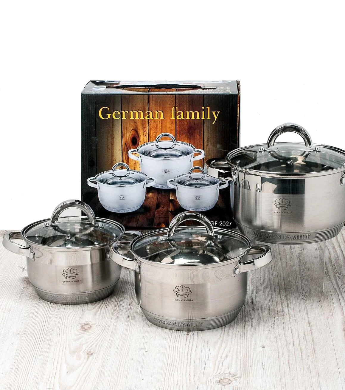 

Набор кастрюль German Family GF-2027 из нержавеющей стали 6 предметов CH210230