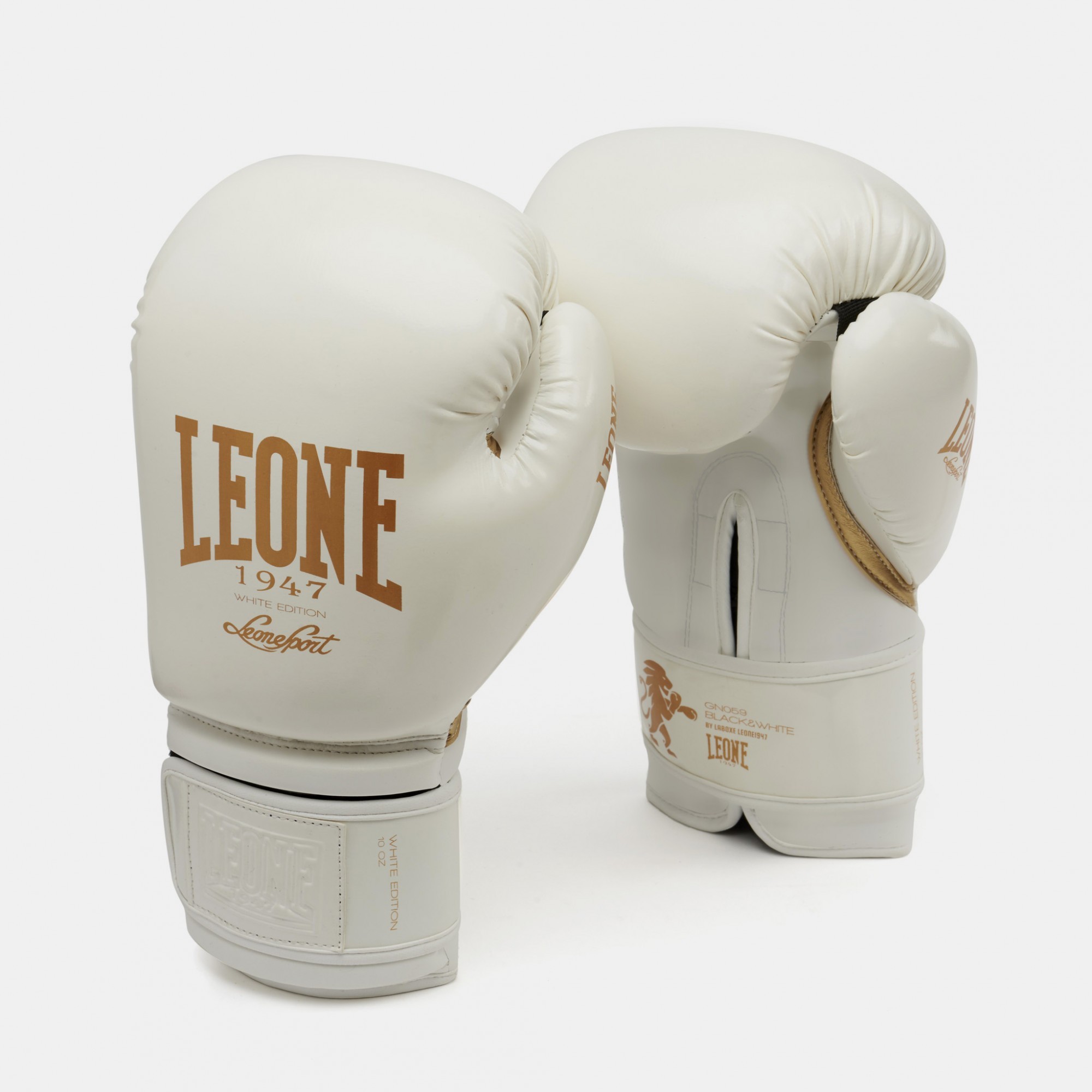 

Боксерские перчатки Leone 1947 Black and White Boxing Gloves (тренировочные) 10 унций Белый