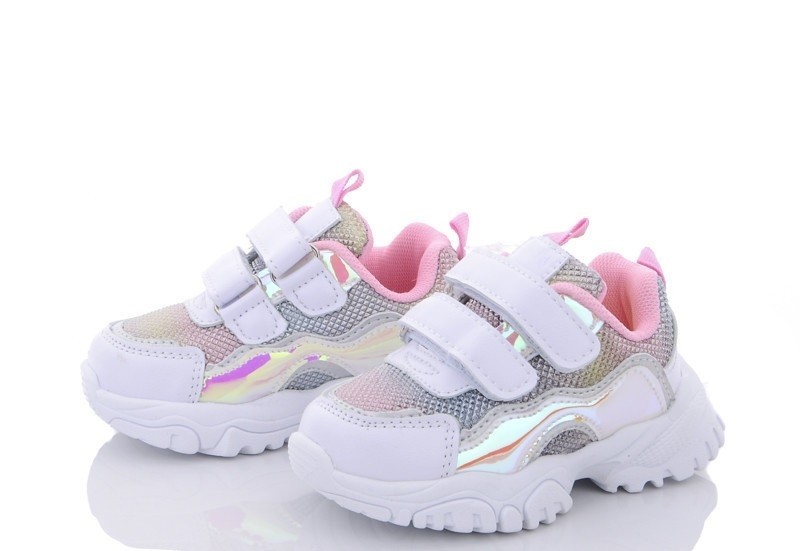 

Детские кроссовки на девочку Clibee белые со стальным 22 размер / 13,5 см