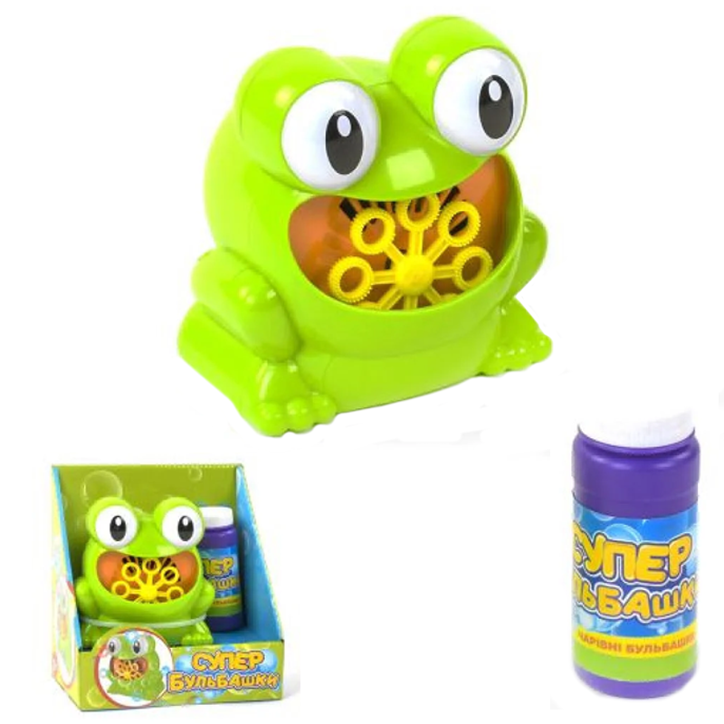 

Баббл генератор Good Toys Генератор мыльных пузырей Установка для запуска мыльных пузырей Салатовая "Жабка" (23634)