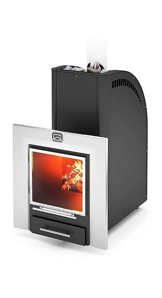 

Дровяная печь каменка Теплодар Каскад Панорама 18 ЛП (для бани и сауны до 18 м.куб.) с генератором легкого пара