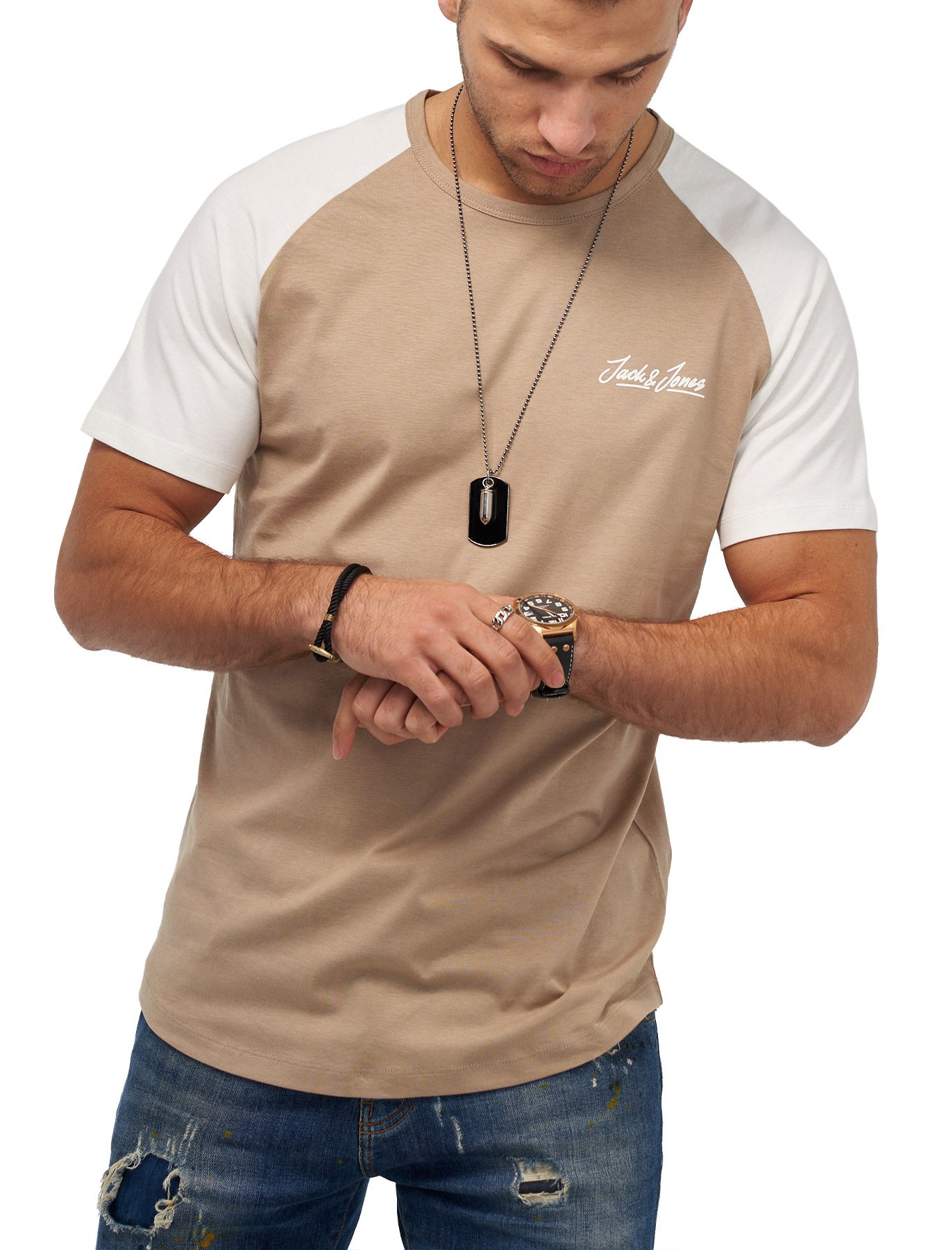 

Футболка Jack & Jones Crockery  бежевый, Футболка Jack & Jones Crockery M бежевый