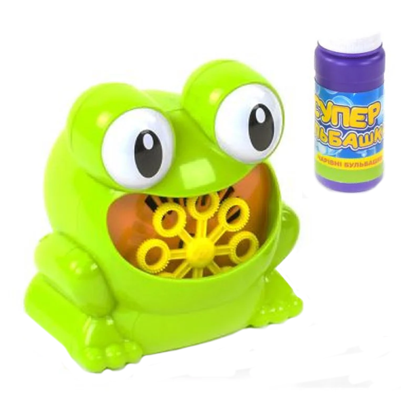 

Генератор мыльных пузырей Bubble Macine Установка для запуска мыльных пузырей Happy Toys Салатовая "Жабка" (23634)