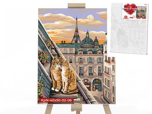 

Картина по номерам Danko Toys Коты на крыше 40х50см KpNe-40х50-02-06
