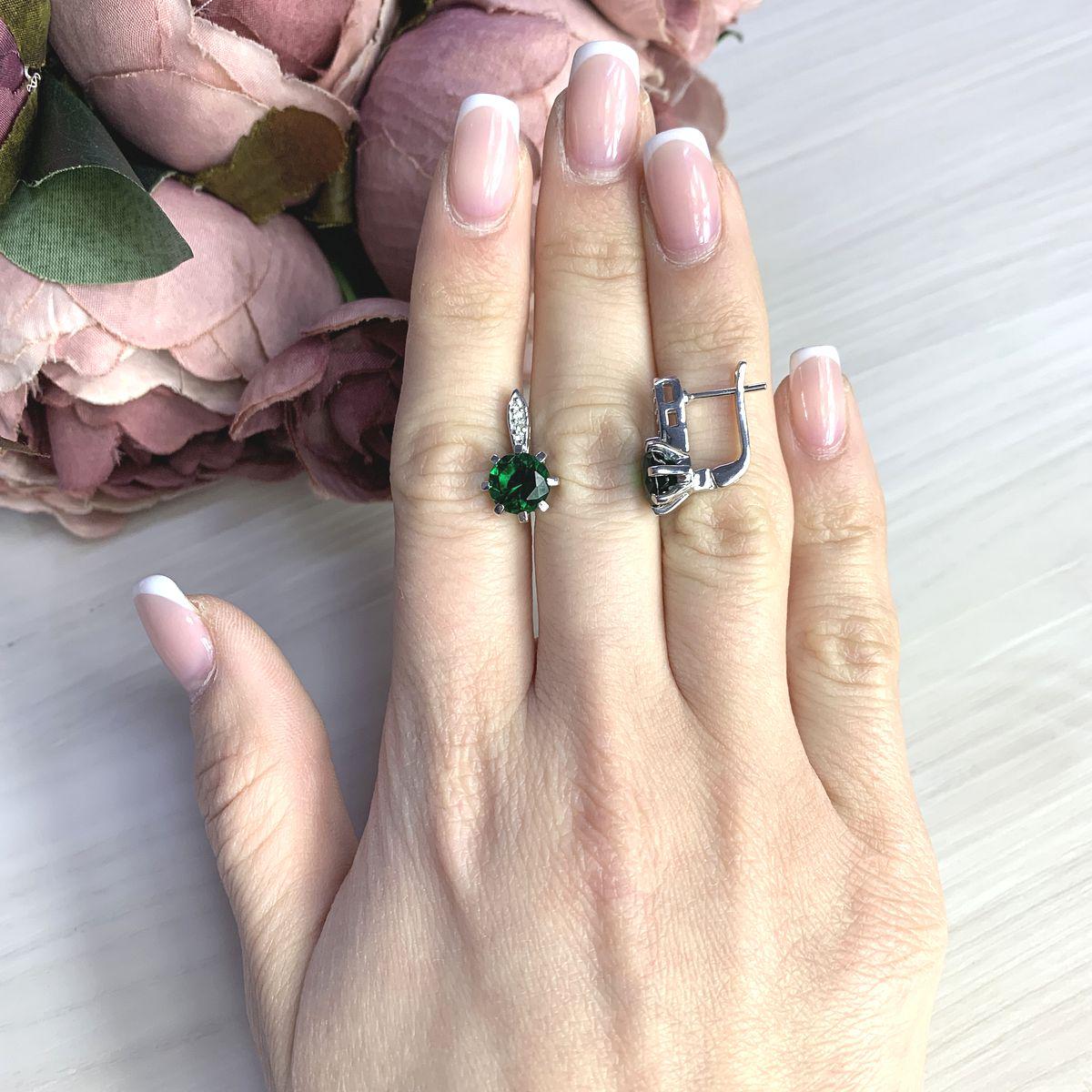 

Серебряные серьги SilverAlex с изумрудом nano 5.16ct