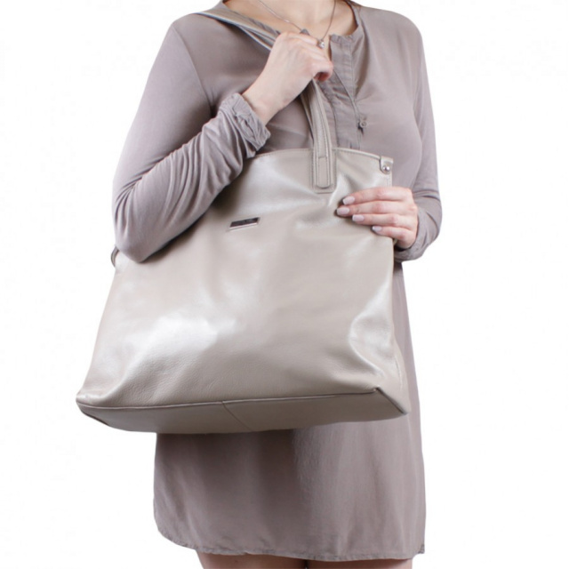 

Сумочка Luxury Leather Accessories из натуральной бежевой кожи,8503339