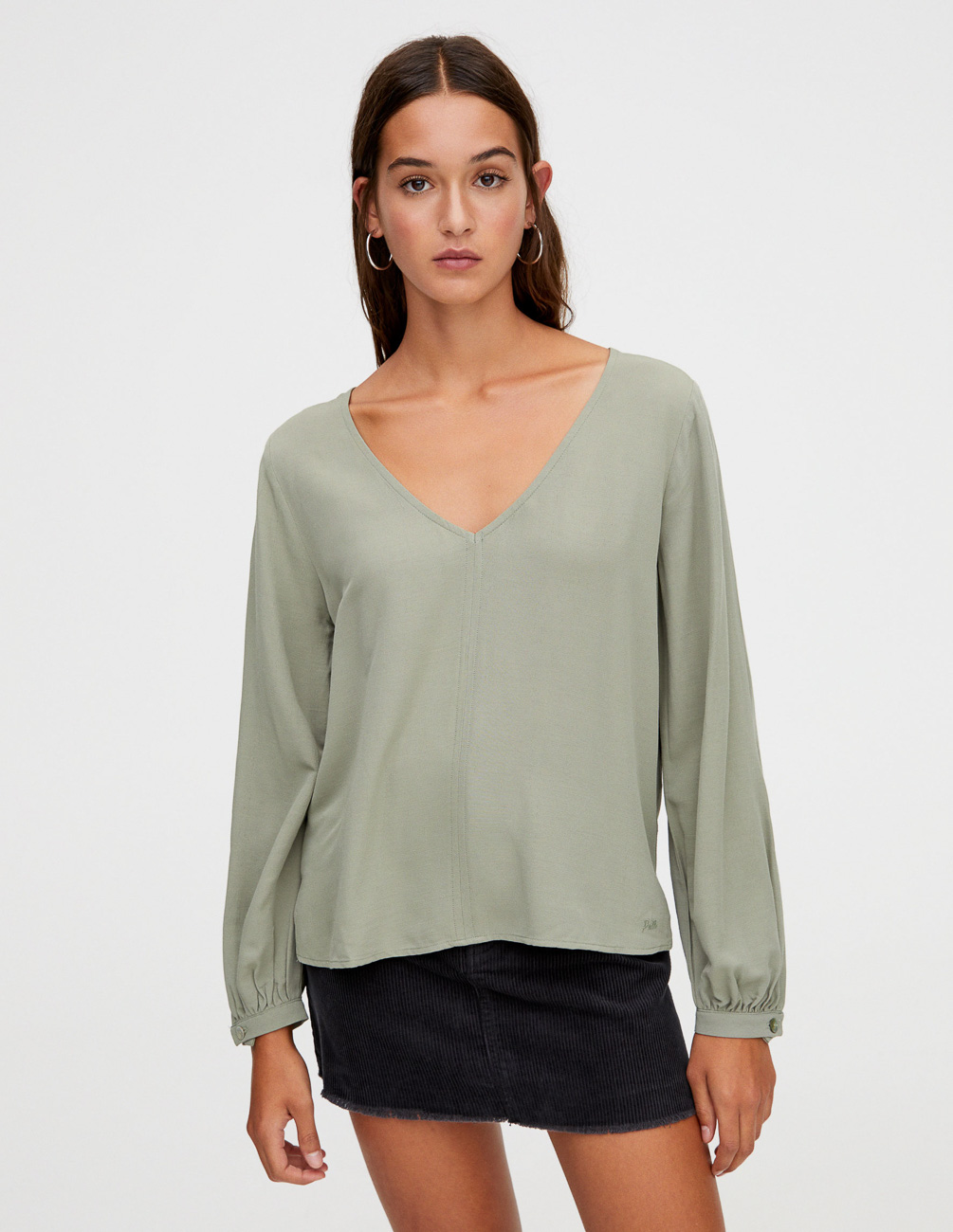 

Блуза PULL & BEAR Ж1056414 (9474/380/505) цвет зеленый, Блуза PULL & BEAR Ж1056414 (9474/380/505) цвет зеленый S