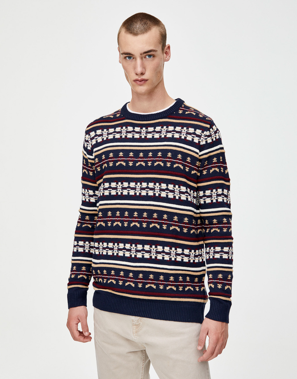 

Джемпер PULL & BEAR М0107424 (9558/526/401) цвет синий M