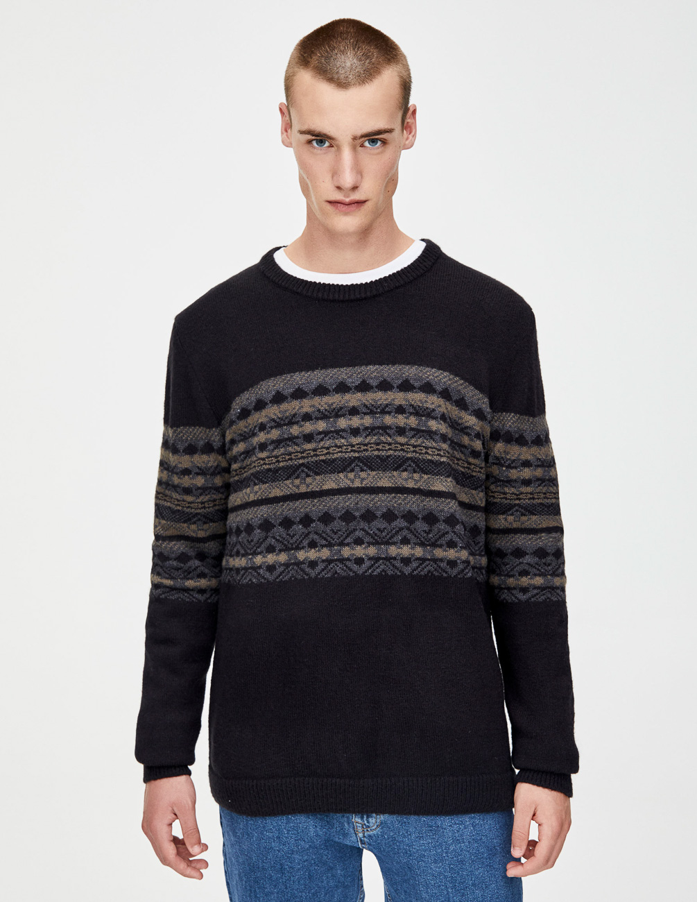 

Джемпер PULL & BEAR М0107538 (9558/527/800) цвет черный M
