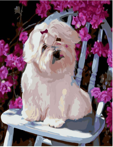 

Картина по номерам 40×50 см. Brushme Песик и цветы (GX 6944)