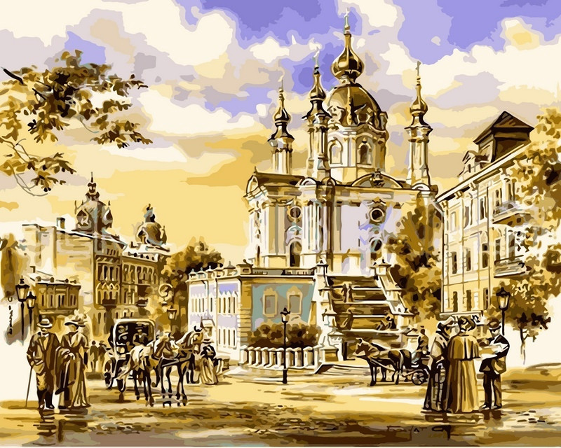 

Картина по номерам 40×50 см. Babylon Андреевская церковь Художник Брандт Сергей (VP-051new)