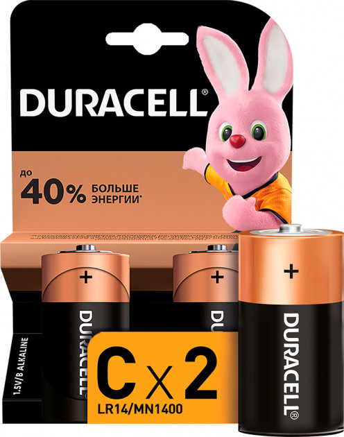 Лужні батарейки Duracell C LR14) MN1400 2 шт – фото, відгуки ...