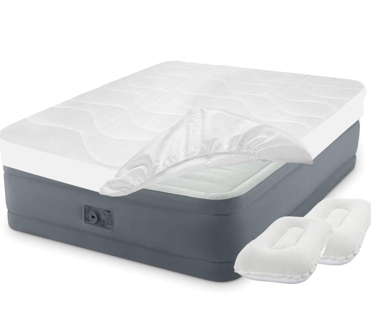 

Кровать надувная двухместная Intex 64906-3 с электронасосом, наматрасником и подушками 152x203x46 см (Ibk-64906-3)