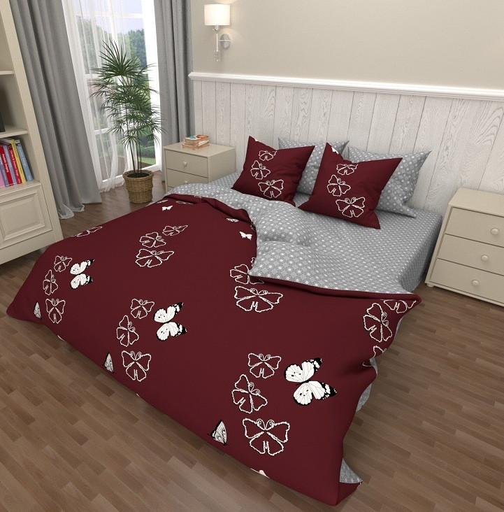 

Комплект постельного белья Бабочки Krispol двуспальный GOLD LUX 180*220(420.157686.2)