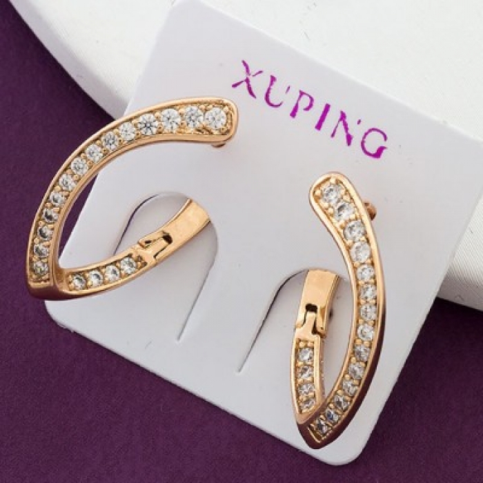 

Серьги Xuping Эко Латунь и Фианиты 20х13мм Покрытие Золото 18К 1пара