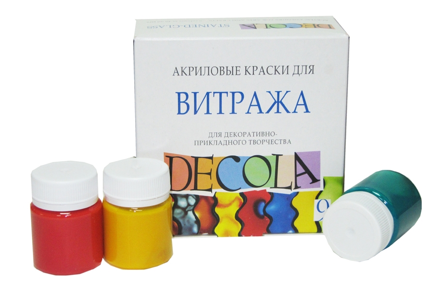 

Набор витражных красок Decola на водной основе 9х20мл + контур