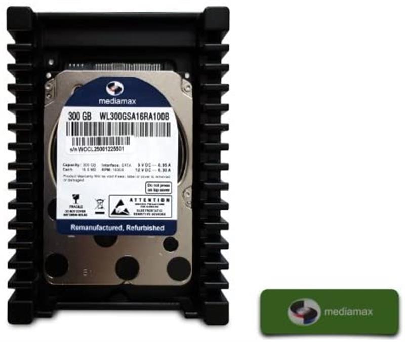 

Накопитель HDD 2.5" SATA 300GB Mediamax 10000rpm 16MB (WL300GSA16RA100B) + переходник 3.5" Refurbished