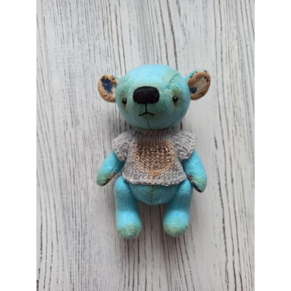 

М'яка іграшка HandMade Ведмежа Клод 12 см, блакитний (TI-011)