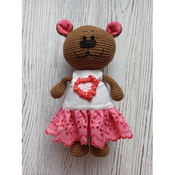 

М'яка іграшка HandMade Ведмедик Маша в'язана 18см, коричневий (TI-004)