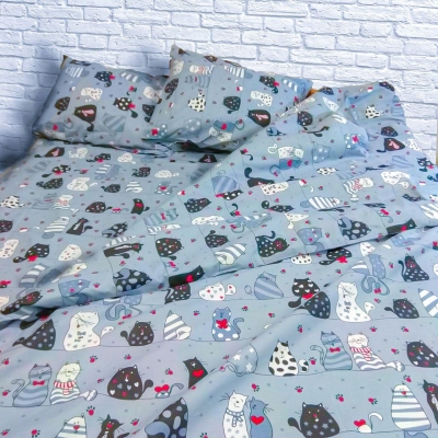 

Постельное белье Home Полуторный Бязь Голд Котики (SKL64-277998)