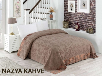

Махровая хлопковая жаккардовая простынь Zeron 150х220 Полуторный Nazya Kahve Коричневый (SKL53-276623)