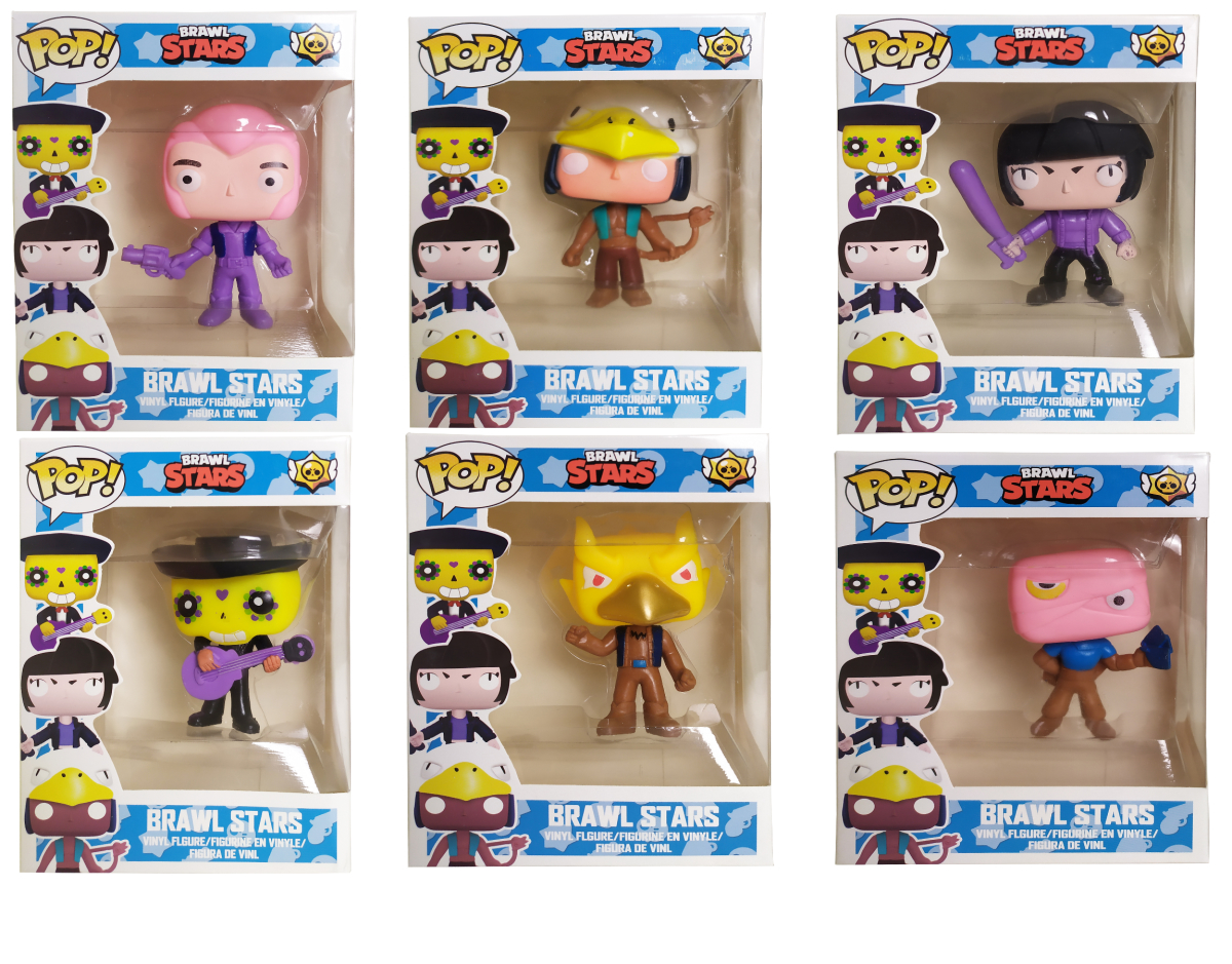 

Набор фигурок Brawl Stars Pop Vinyl герои игры 6 фигурок персонажей, 10 см