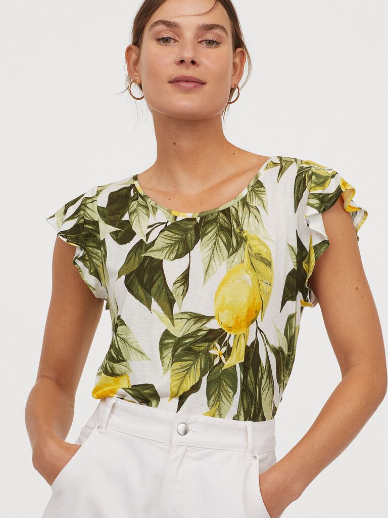 

Топ H&M 060818036 S Зеленый с желтым и белым